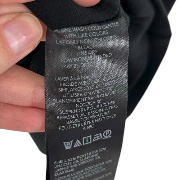 NWT Maeve Anthropologie Black Bow Halter Pinafore Mini Dress Womens Petite 8 - Picture 7 of 8